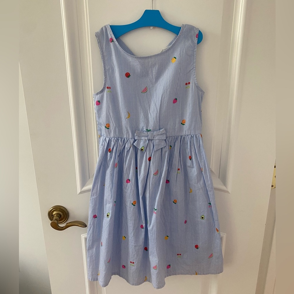 Girls Fruit Print Dress | Size 8 | Lined | Adorable Bow Detail